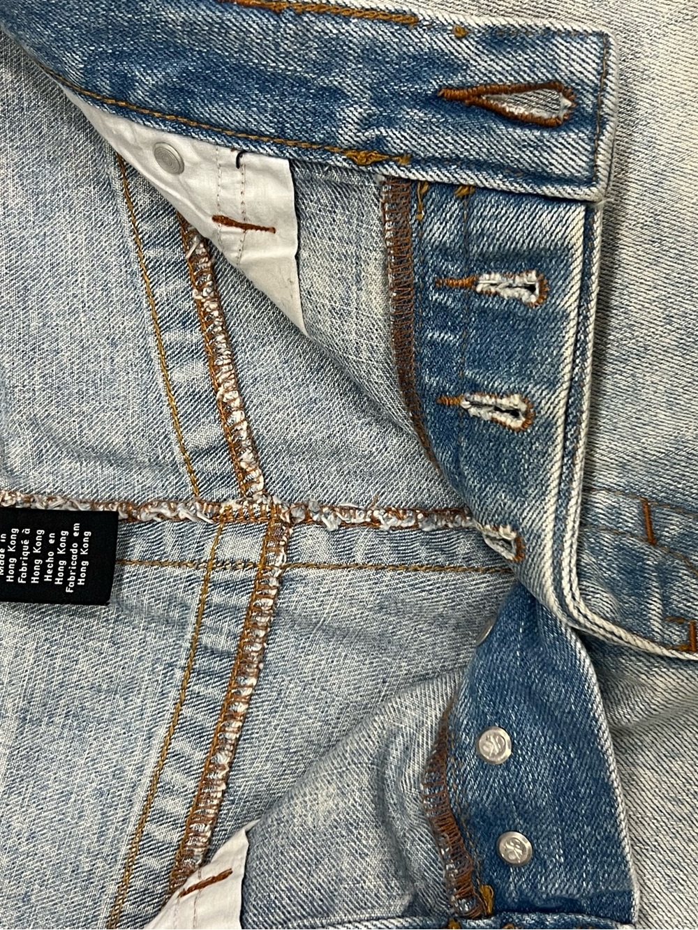 Calvin Klein Jeans Light Blue Relaxed Fit Distressed Denim - Picture 4 of 5